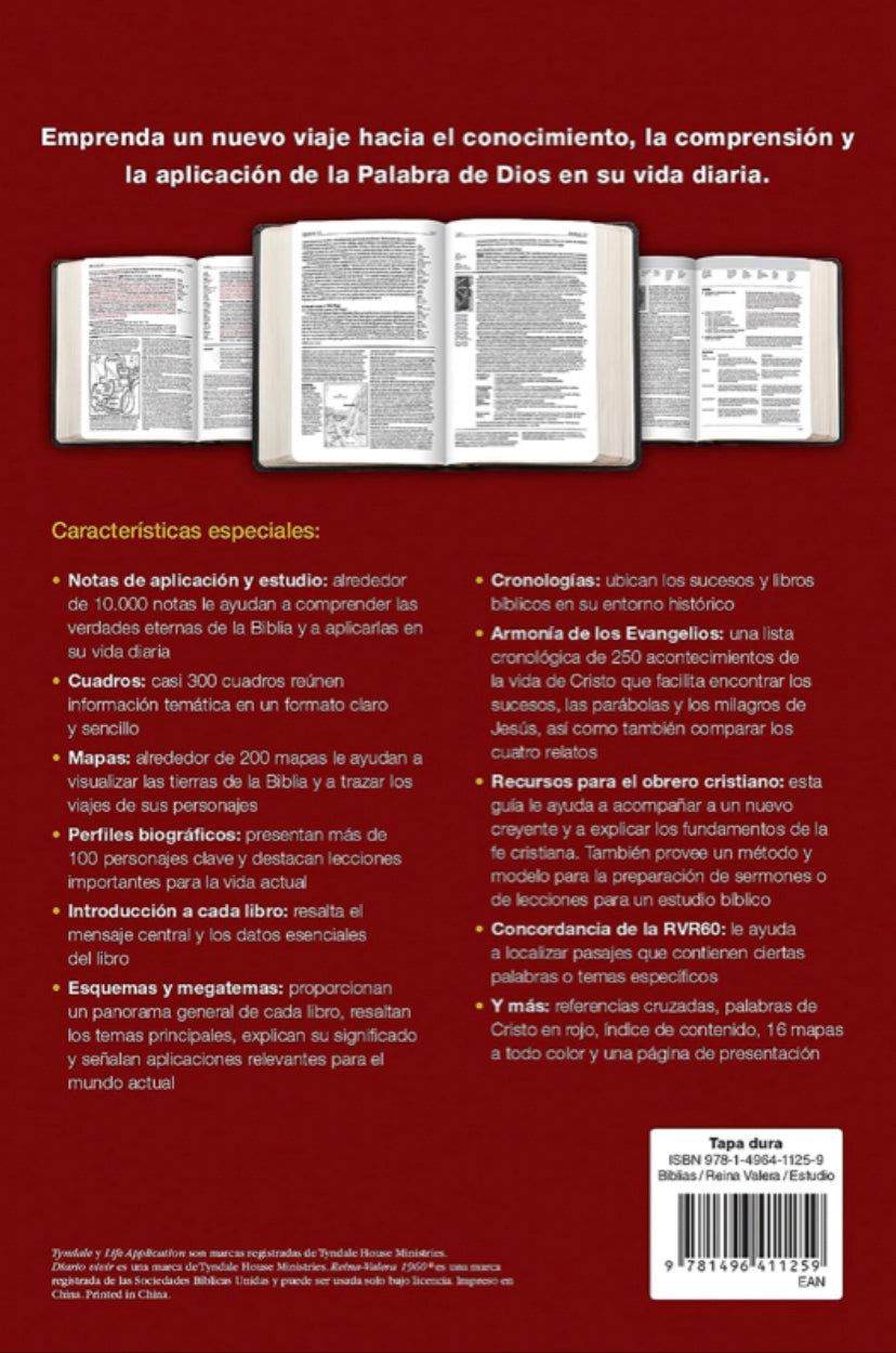 Biblia de estudio Diario Vivir RVR60, Letra Grande, (SentiPiel, Café, Café Claro, Indice)