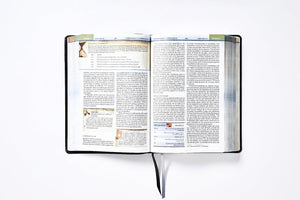 NBLA, Biblia Cronológica de Estudio, Interior a cuatro colores, Leathersoft, Negro, Comfort Print