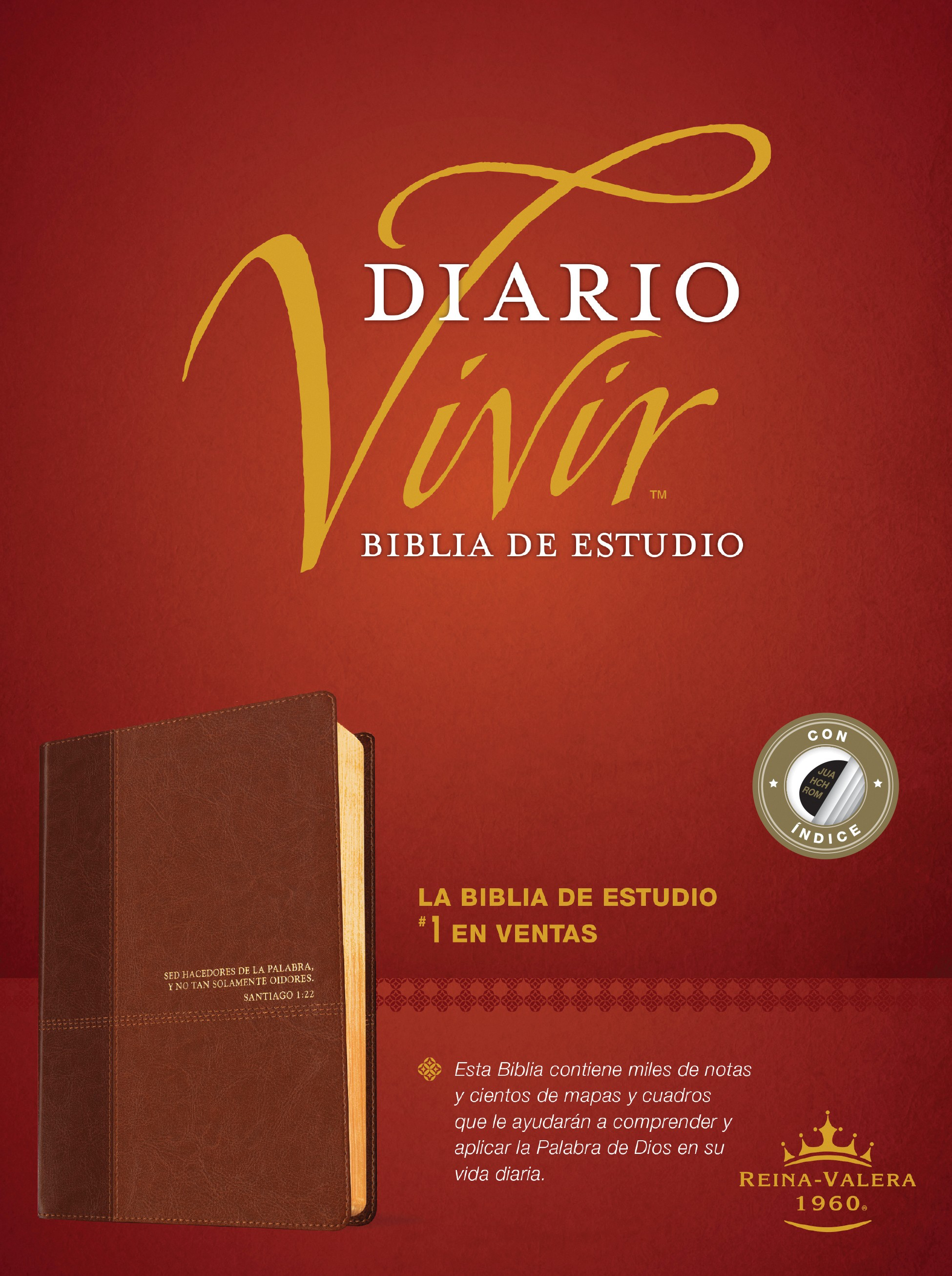 Biblia de estudio del diario vivir RVR60/SentiPiel Café Claro