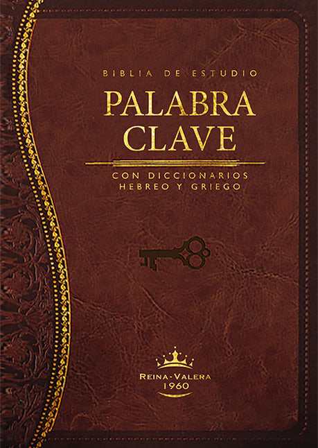 Biblia RVR60 Palabra Clave Estudio Diccionario Hebreo y Griego Imitacion Piel Marron